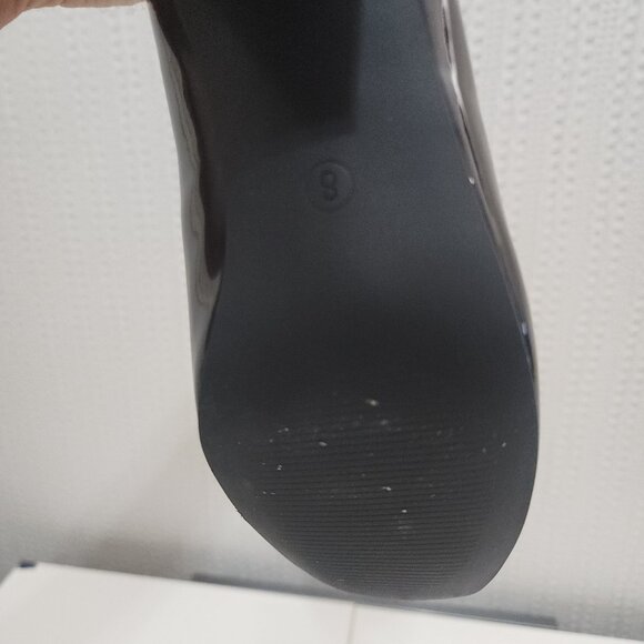 Coutgo Penny Loafers Chunky Block Heels Square Toe Shoes Black Women's Size 8 - Picture 11 of 14